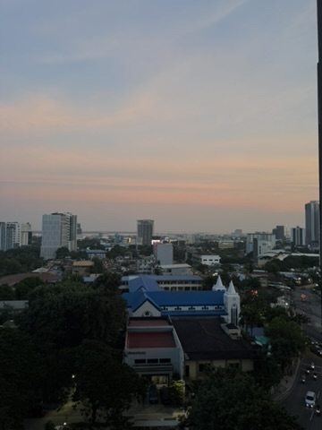 Sunset city view from Cityscape Grand Tower overlooking Cebu