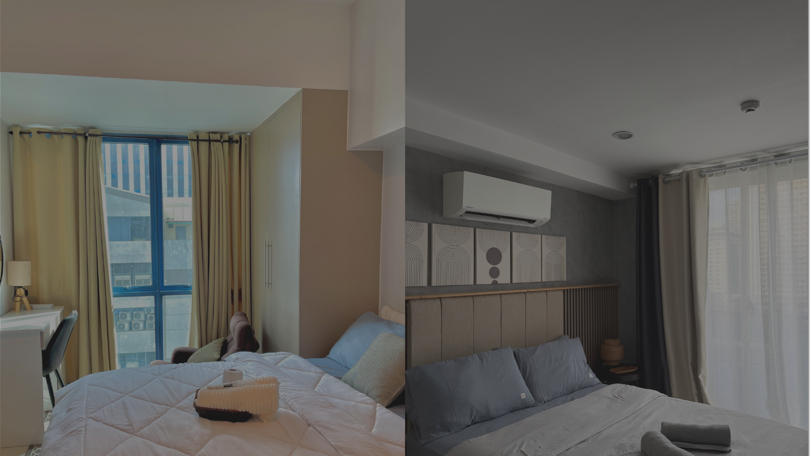 Bright bedroom interiors at Suite Escape Cebu